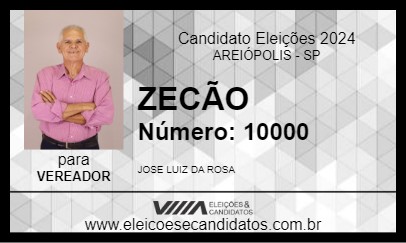 Candidato ZECÃO 2024 - AREIÓPOLIS - Eleições