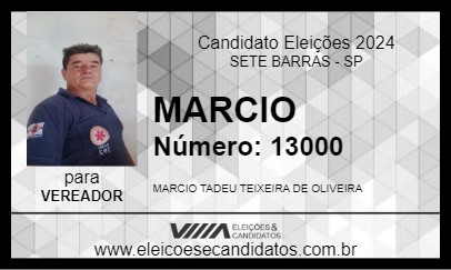 Candidato MARCIO 2024 - SETE BARRAS - Eleições