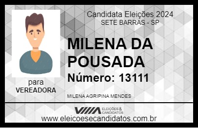 Candidato MILENA DA POUSADA 2024 - SETE BARRAS - Eleições