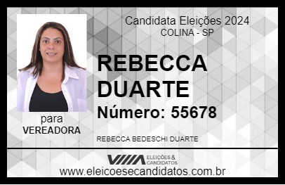 Candidato REBECCA DUARTE 2024 - COLINA - Eleições