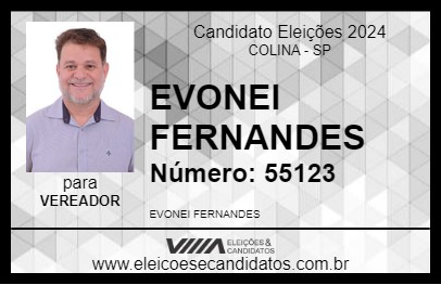 Candidato EVONEI FERNANDES 2024 - COLINA - Eleições