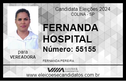 Candidato FERNANDA PEREIRA 2024 - COLINA - Eleições