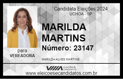 Candidato MARILDA MARTINS 2024 - UCHOA - Eleições