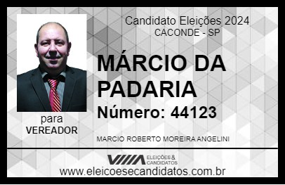 Candidato MÁRCIO DA PADARIA 2024 - CACONDE - Eleições