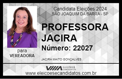 Candidato PROFESSORA JACIRA 2024 - SÃO JOAQUIM DA BARRA - Eleições