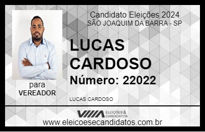 Candidato LUCAS CARDOSO 2024 - SÃO JOAQUIM DA BARRA - Eleições