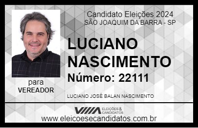 Candidato LUCIANO NASCIMENTO 2024 - SÃO JOAQUIM DA BARRA - Eleições