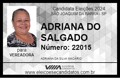 Candidato ADRIANA DO SALGADO 2024 - SÃO JOAQUIM DA BARRA - Eleições