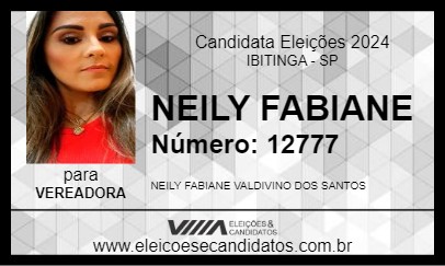 Candidato NEILY FABIANE 2024 - IBITINGA - Eleições