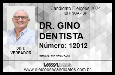 Candidato DR. GINO DENTISTA 2024 - IBITINGA - Eleições