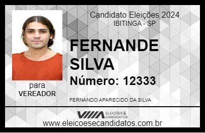 Candidato FERNANDE SILVA 2024 - IBITINGA - Eleições