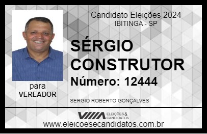 Candidato SÉRGIO CONSTRUTOR 2024 - IBITINGA - Eleições