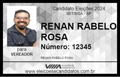 Candidato RENAN RABELO ROSA 2024 - IBITINGA - Eleições