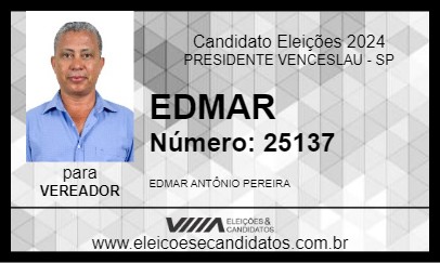 Candidato EDMAR 2024 - PRESIDENTE VENCESLAU - Eleições