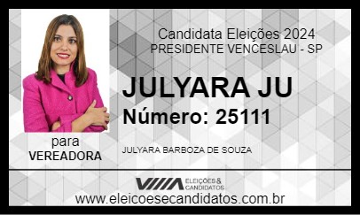 Candidato JULYARA JU 2024 - PRESIDENTE VENCESLAU - Eleições