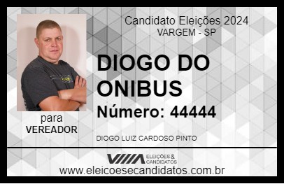 Candidato DIOGO DO ONIBUS 2024 - VARGEM - Eleições