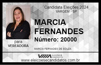 Candidato MARCIA FERNANDES 2024 - VARGEM - Eleições