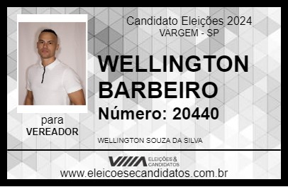 Candidato WELLINGTON BARBEIRO 2024 - VARGEM - Eleições