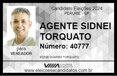 Candidato AGENTE SIDNEI TORQUATO 2024 - PERUÍBE - Eleições