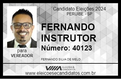 Candidato FERNANDO INSTRUTOR 2024 - PERUÍBE - Eleições