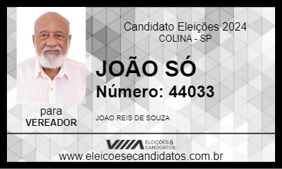 Candidato JOÃO SÓ 2024 - COLINA - Eleições