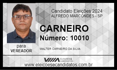 Candidato CARNEIRO 2024 - ALFREDO MARCONDES - Eleições