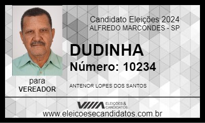 Candidato DUDINHA 2024 - ALFREDO MARCONDES - Eleições