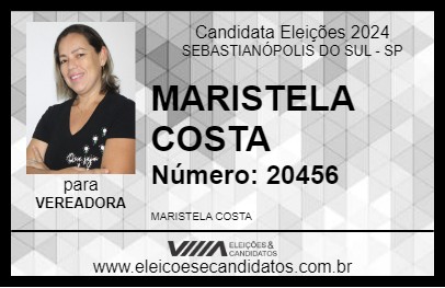 Candidato MARISTELA COSTA 2024 - SEBASTIANÓPOLIS DO SUL - Eleições