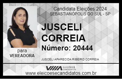 Candidato JUSCELI CORREIA 2024 - SEBASTIANÓPOLIS DO SUL - Eleições