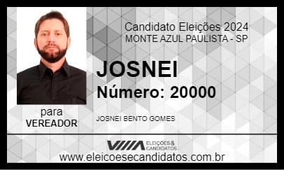 Candidato JOSNEI 2024 - MONTE AZUL PAULISTA - Eleições