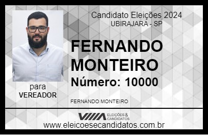 Candidato FERNANDO MONTEIRO 2024 - UBIRAJARA - Eleições