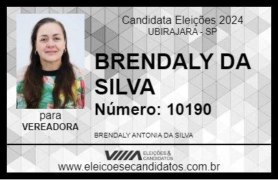 Candidato BRENDALY DA SILVA 2024 - UBIRAJARA - Eleições