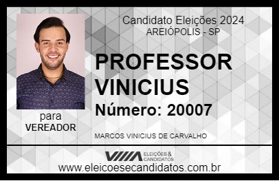 Candidato PROFESSOR VINICIUS 2024 - AREIÓPOLIS - Eleições