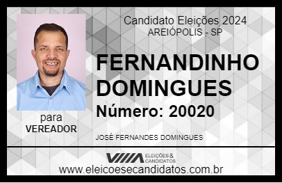 Candidato FERNANDINHO DOMINGUES 2024 - AREIÓPOLIS - Eleições