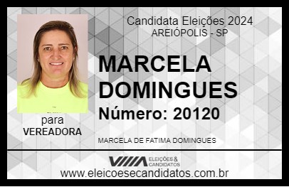 Candidato MARCELA DOMINGUES 2024 - AREIÓPOLIS - Eleições