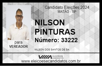 Candidato NILSON PINTURAS 2024 - MATÃO - Eleições