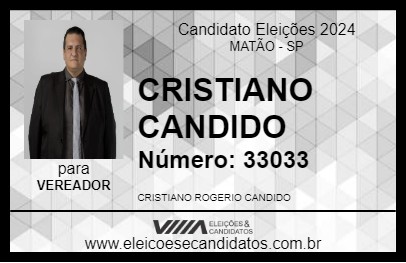 Candidato CRISTIANO CANDIDO 2024 - MATÃO - Eleições