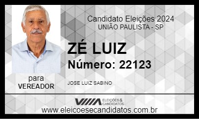 Candidato ZÉ LUIZ 2024 - UNIÃO PAULISTA - Eleições