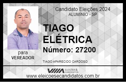 Candidato TIAGO ELÉTRICA 2024 - ALUMÍNIO - Eleições