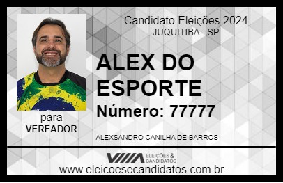 Candidato ALEX DO ESPORTE 2024 - JUQUITIBA - Eleições