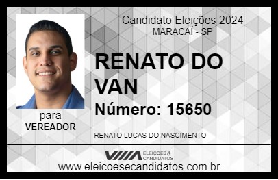 Candidato RENATO DA VAN 2024 - MARACAÍ - Eleições