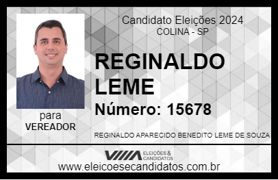 Candidato REGINALDO LEME 2024 - COLINA - Eleições