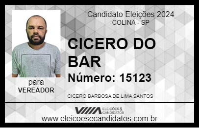 Candidato CICERO DO BAR 2024 - COLINA - Eleições