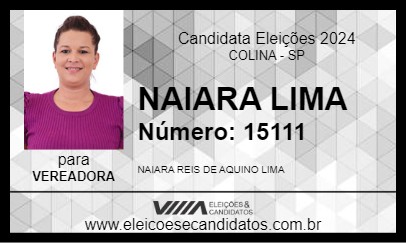 Candidato NAIARA LIMA 2024 - COLINA - Eleições