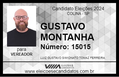 Candidato GUSTAVO MONTANHA 2024 - COLINA - Eleições