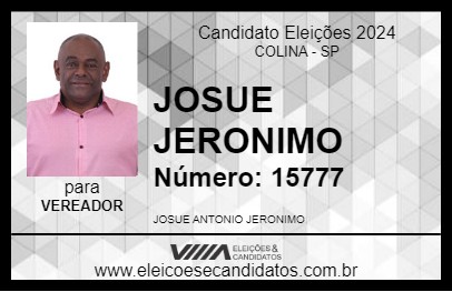 Candidato JOSUE JERONIMO 2024 - COLINA - Eleições