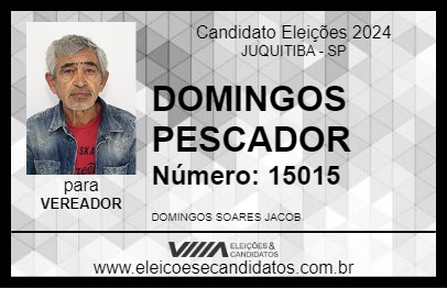 Candidato DOMINGOS PESCADOR 2024 - JUQUITIBA - Eleições