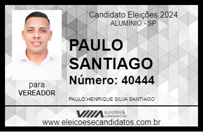 Candidato PAULO SANTIAGO 2024 - ALUMÍNIO - Eleições