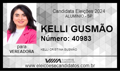 Candidato KELLI GUSMÃO 2024 - ALUMÍNIO - Eleições