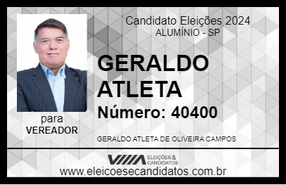 Candidato GERALDO ATLETA 2024 - ALUMÍNIO - Eleições